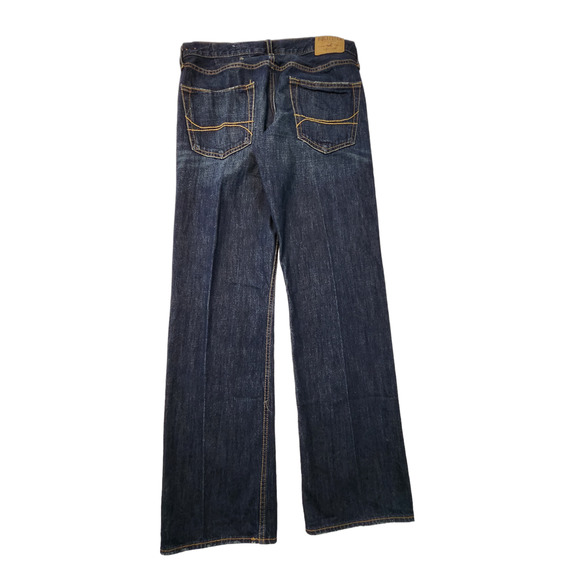 Hollister Mens 33 x 32 Balboa Classic Straight Button-Fly Dark Wash‎ Denim Jeans - Picture 2 of 7